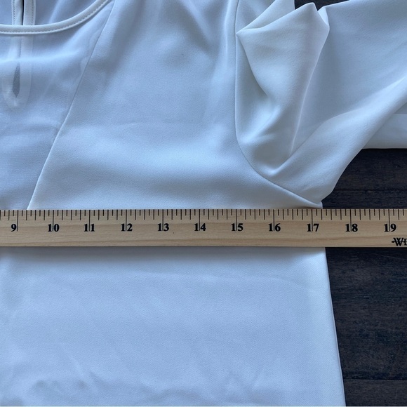 Zara Flowy White Blouse Long Sleeve XS - Picture 6 of 7